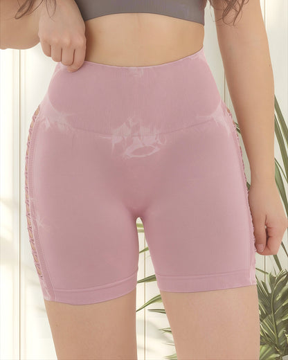 Short Mujer Calzas Cortas Tie Dye Push Up Con Aberturas