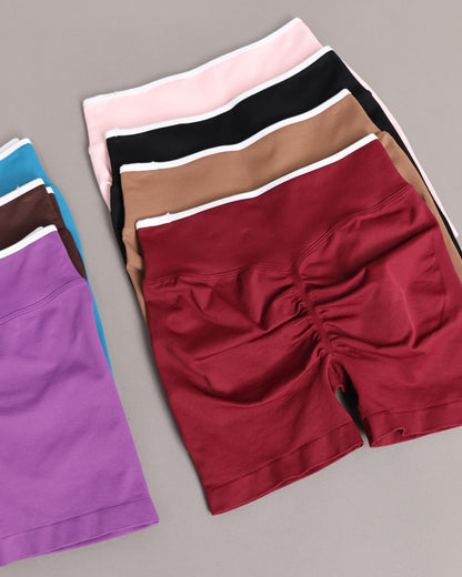 Short Deportivo Seamless Push Up Pretina Bicolor Gym - YJ346