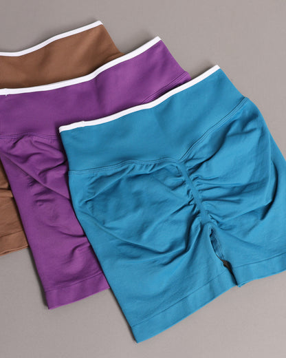 Short Deportivo Seamless Push Up Pretina Bicolor Gym - YJ346