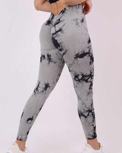 Calza Deportiva Mujer Push up Tie dye Corte en V - HY212