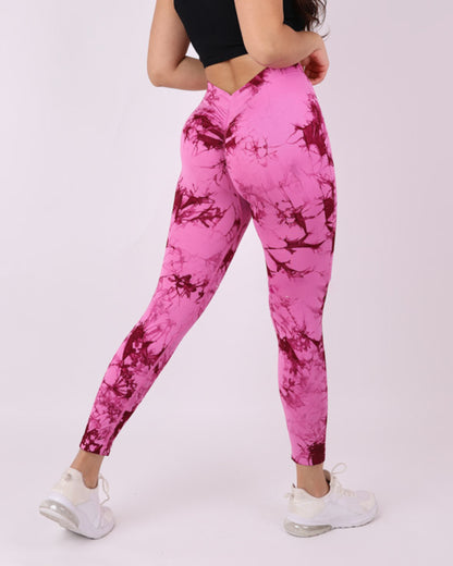 Calza Deportiva Mujer Push up Tie dye Corte en V - HY212