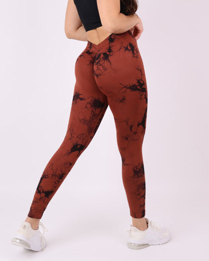 Calza Deportiva Mujer Push up Tie dye Corte en V - HY212