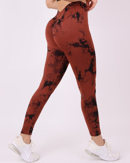 Calza Deportiva Mujer Push up Tie dye Corte en V - HY212