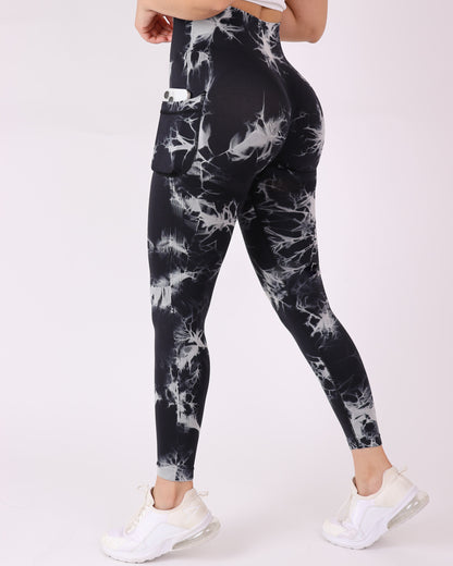 Calza Mujer Deportiva Push Up con Bolsillo tie dye - HY08
