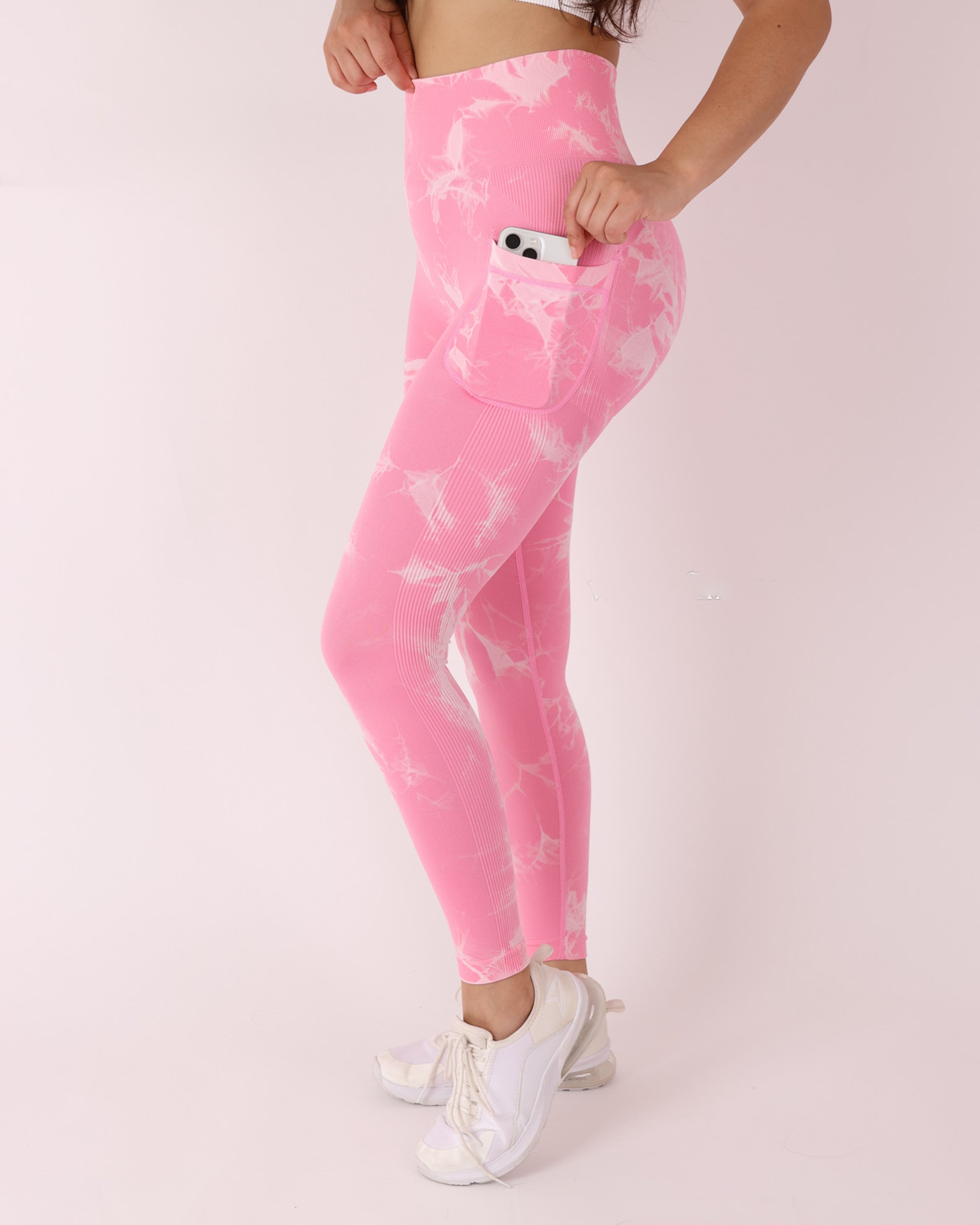 Calza Mujer Deportiva Push Up con Bolsillo tie dye - HY08