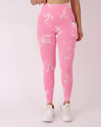 Calza Mujer Deportiva Push Up con Bolsillo tie dye - HY08