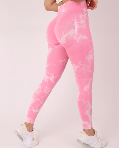 Calza Mujer Deportiva Push Up con Bolsillo tie dye - HY08