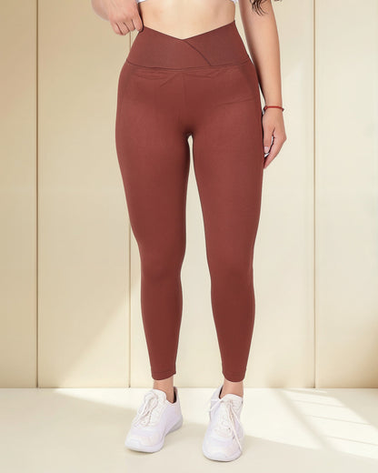 Calza Leggings Deportiva Doble Push Up Pretina Cruzada -hy04