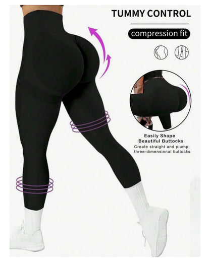 Calza deportiva push up levanta cola - Premium Negro YJ170