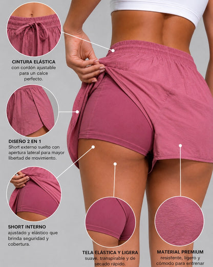 Short Deportivo Running Mujer Doble Capa Con Bolsillo - LQ1024
