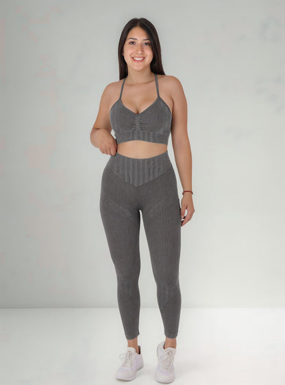 Conjunto Deportivo Calza Larga Y Peto Rib Prelavado Push Up
