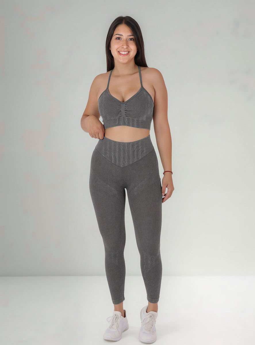 Conjunto Deportivo Calza Larga Y Peto Rib Prelavado Push Up