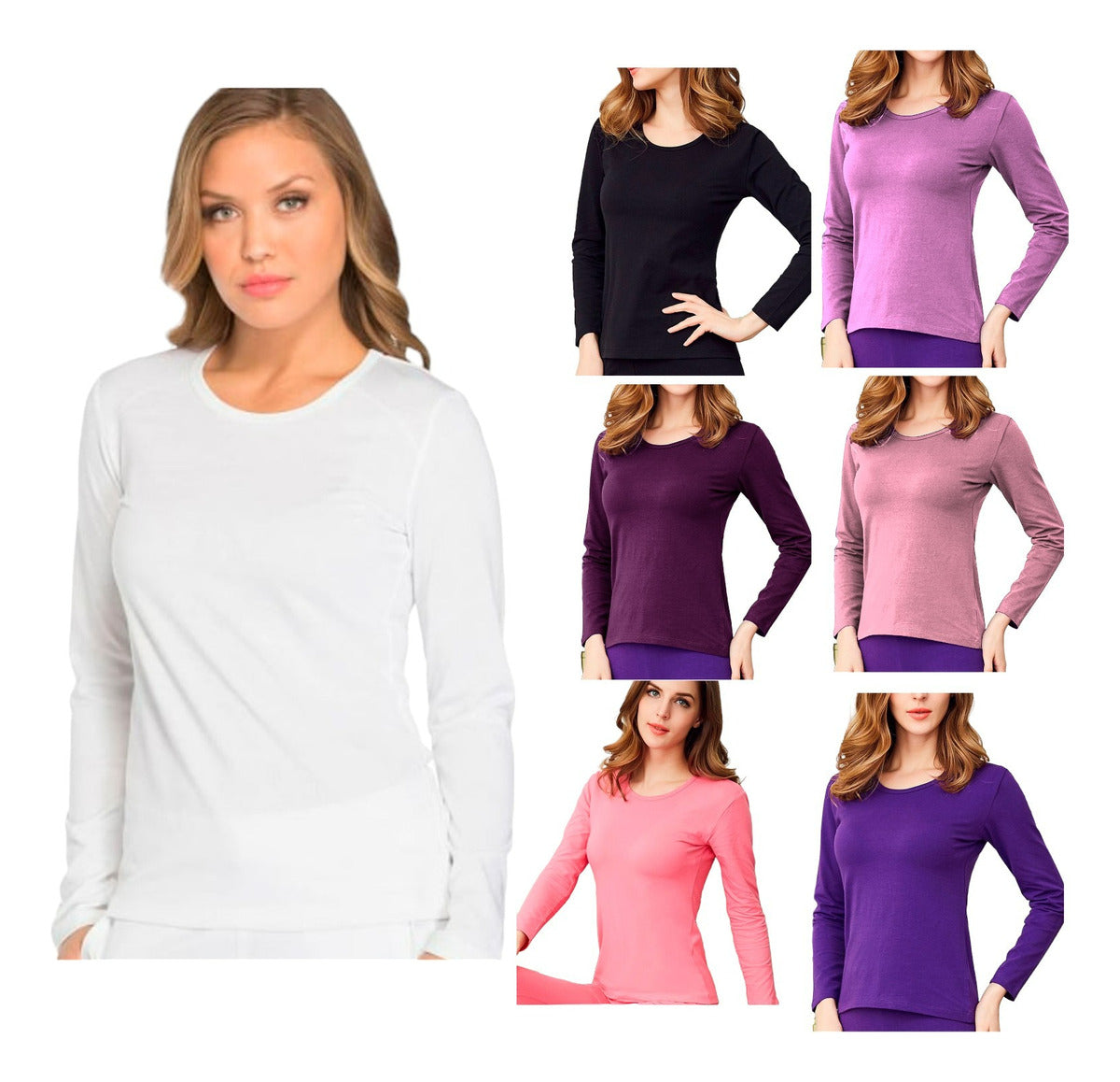 Pack 12 Camiseta De Mujer Primera Capa - Fibra De Bambú 100%
