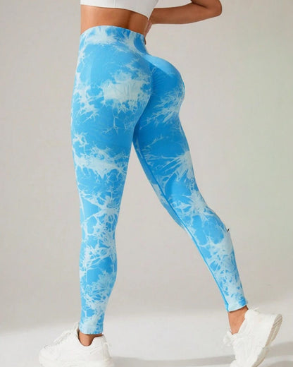 Calza Tie Dye Doble Push Up Levanta Gluteo Alta Calidad