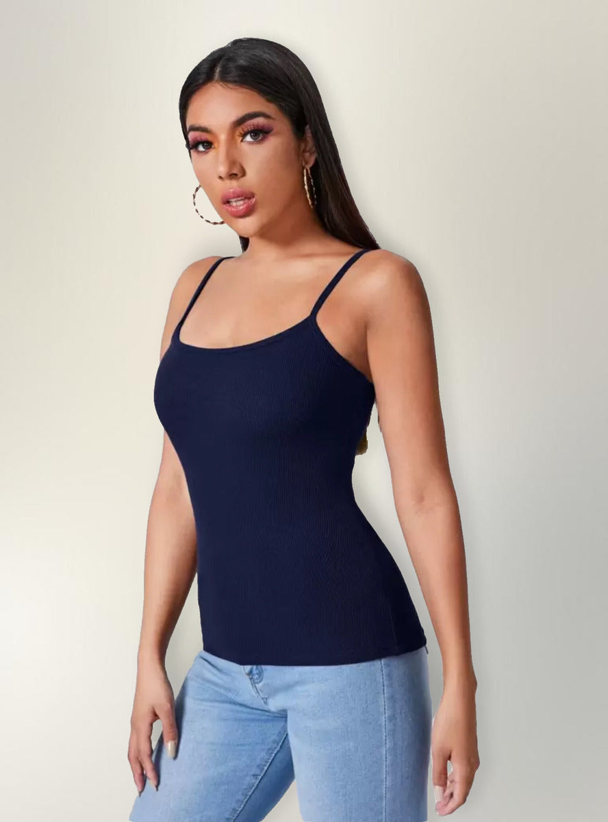 Polera Top De Mujer Sin Mangas Fibra Bambú