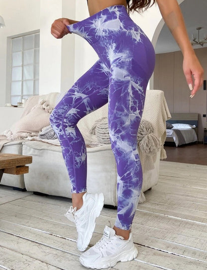 Calza Tie Dye Doble Push Up Levanta Gluteo Alta Calidad
