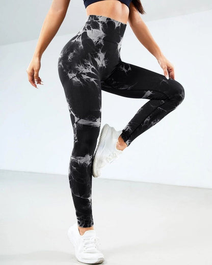 Calza Tie Dye Doble Push Up Levanta Gluteo Alta Calidad