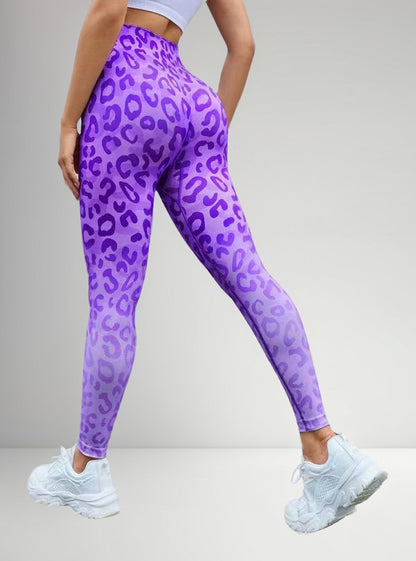 Leggins Deportivos Levanta Cola Con Estampado De Leopardo