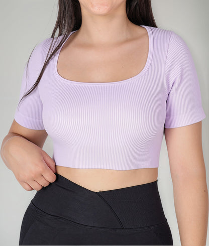 Top Camiseta Deportiva Manga Corta Acanalado Premium Yj195