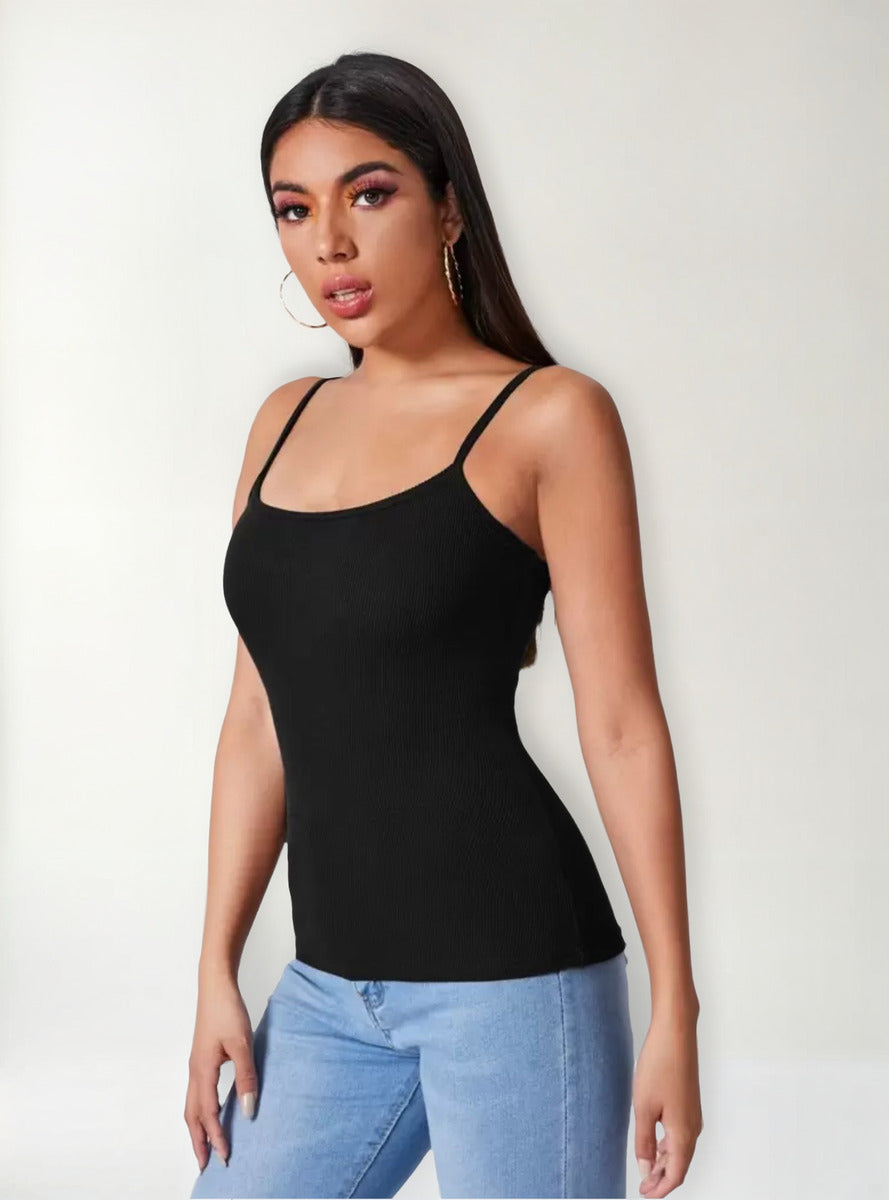 Polera Top De Mujer Sin Mangas Fibra Bambú