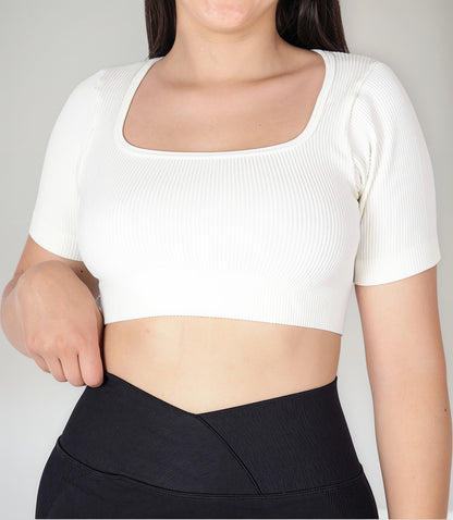 Top Camiseta Deportiva Manga Corta Acanalado Premium Yj195