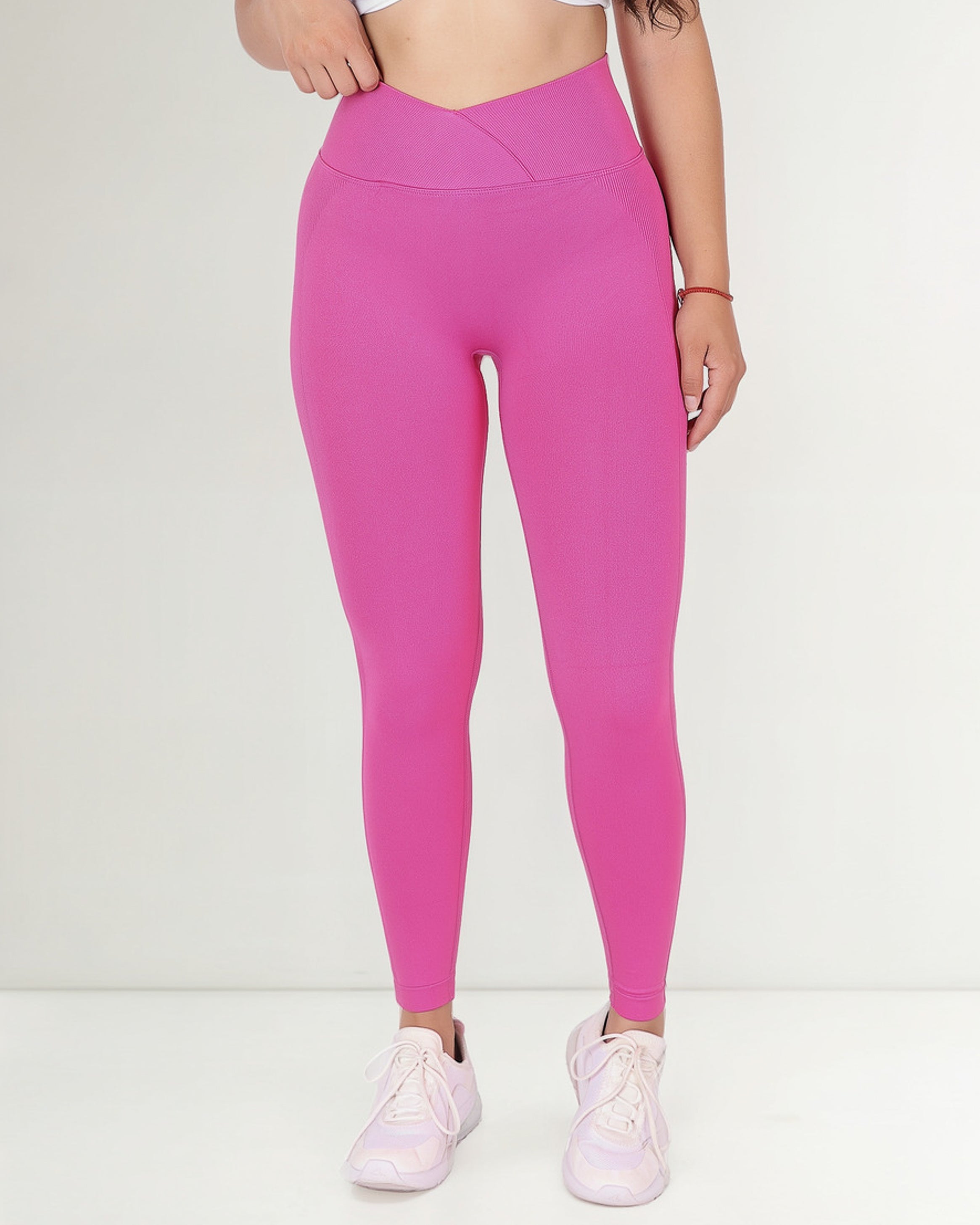 Calza Leggings Deportiva Doble Push Up Pretina Cruzada -hy04