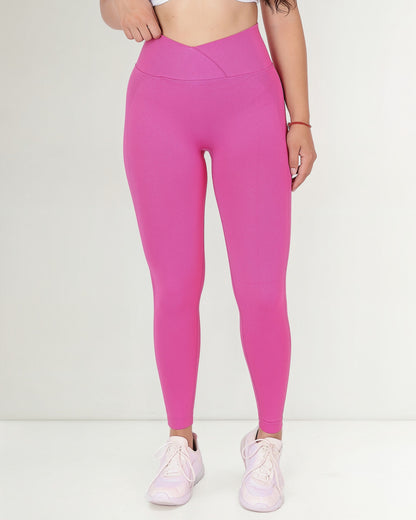 Calza Leggings Deportiva Doble Push Up Pretina Cruzada -hy04