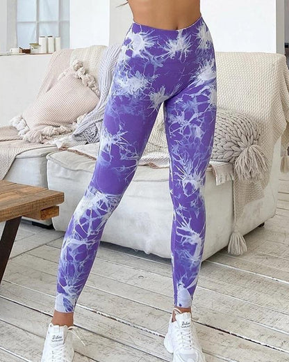 Calza Tie Dye Doble Push Up Levanta Gluteo Alta Calidad