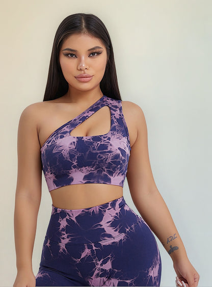 Conjunto de 2 piezas con top y leggings tie dye