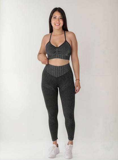 Conjunto Deportivo Calza Larga Y Peto Rib Prelavado Push Up