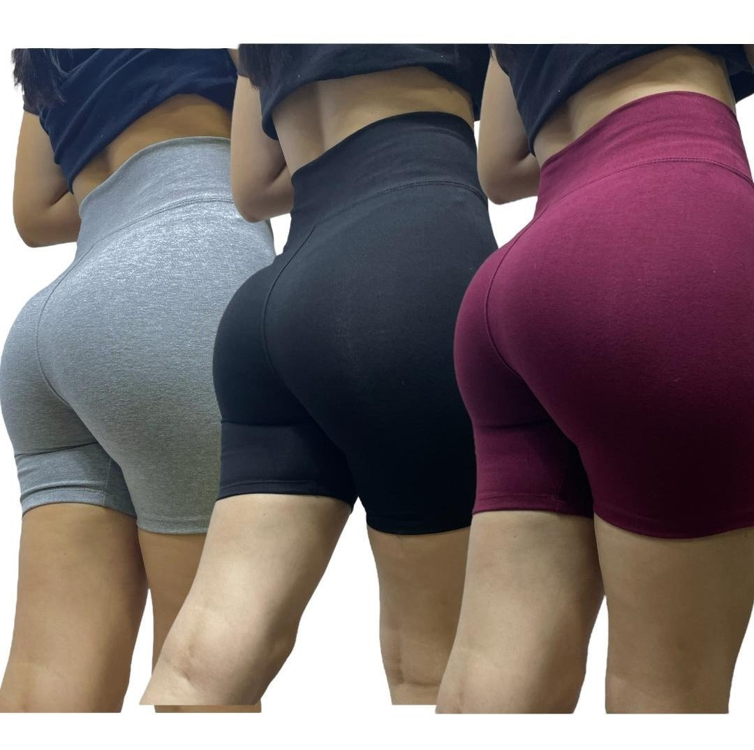 Pack 3 Short Mujer Calzas Cortas 100% Algodón Nacional