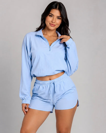 Conjunto Deportivo Cortaviento Mujer Chaqueta Corta y Short - LQ1039