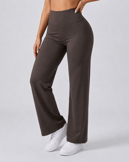 Pantalon Palazzo Mujer Tiro Alto Deportivo Bolsillo Trasero - JYT035-1