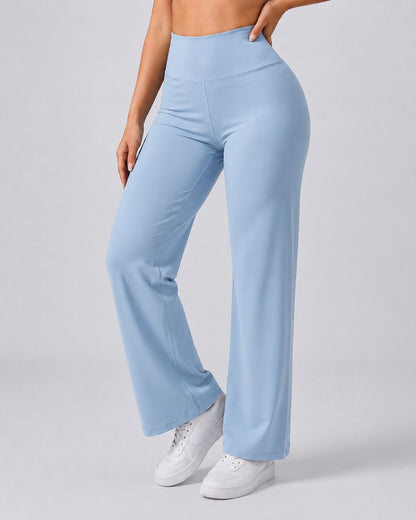 Pantalon Palazzo Mujer Tiro Alto Deportivo Bolsillo Trasero - JYT035-1