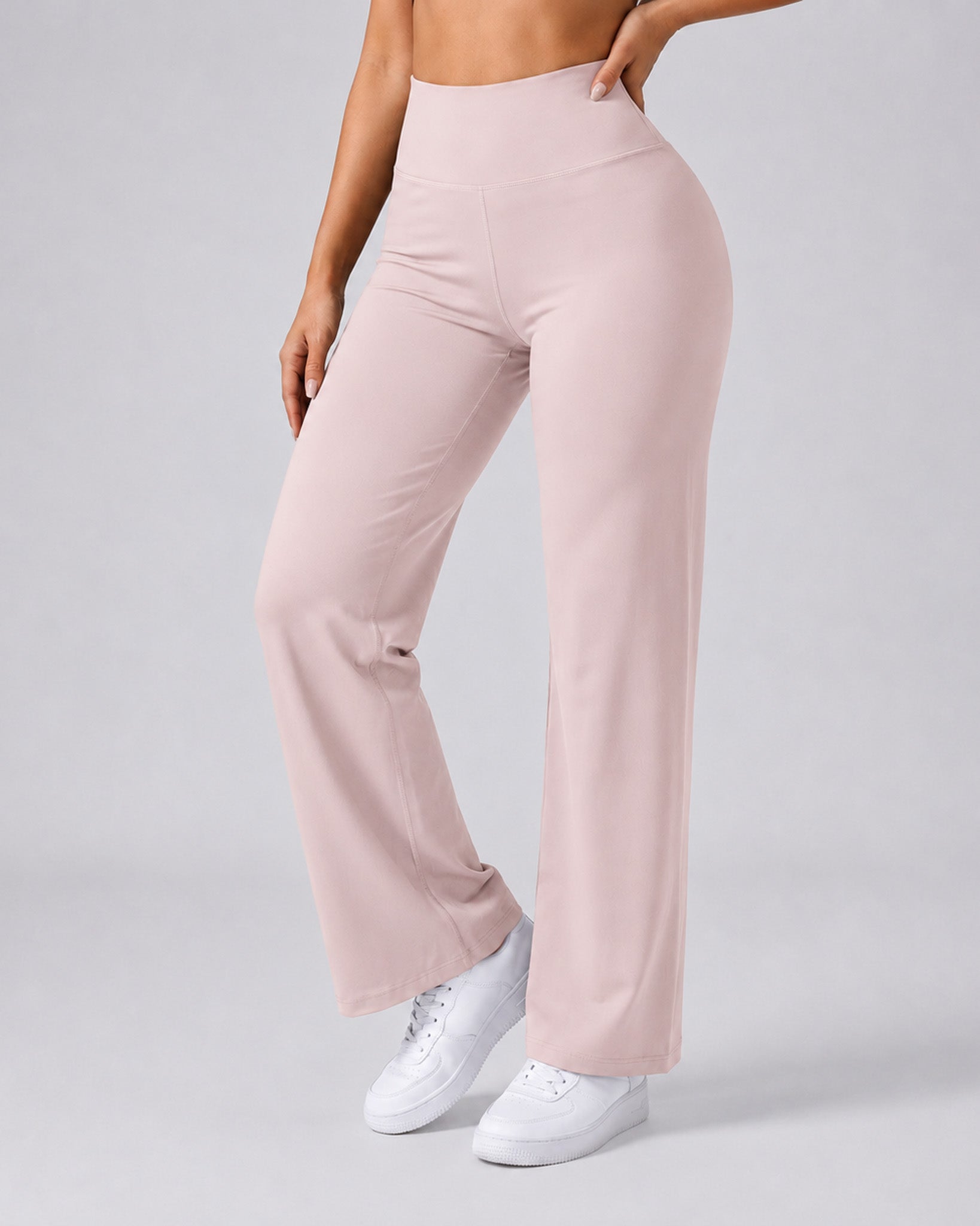 Pantalon Palazzo Mujer Tiro Alto Deportivo Bolsillo Trasero - JYT035-1