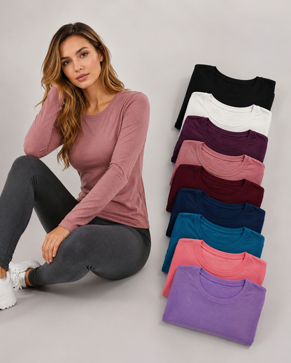 Pack 6 Camiseta De Mujer Primera Capa - Fibra De Bambú 100%