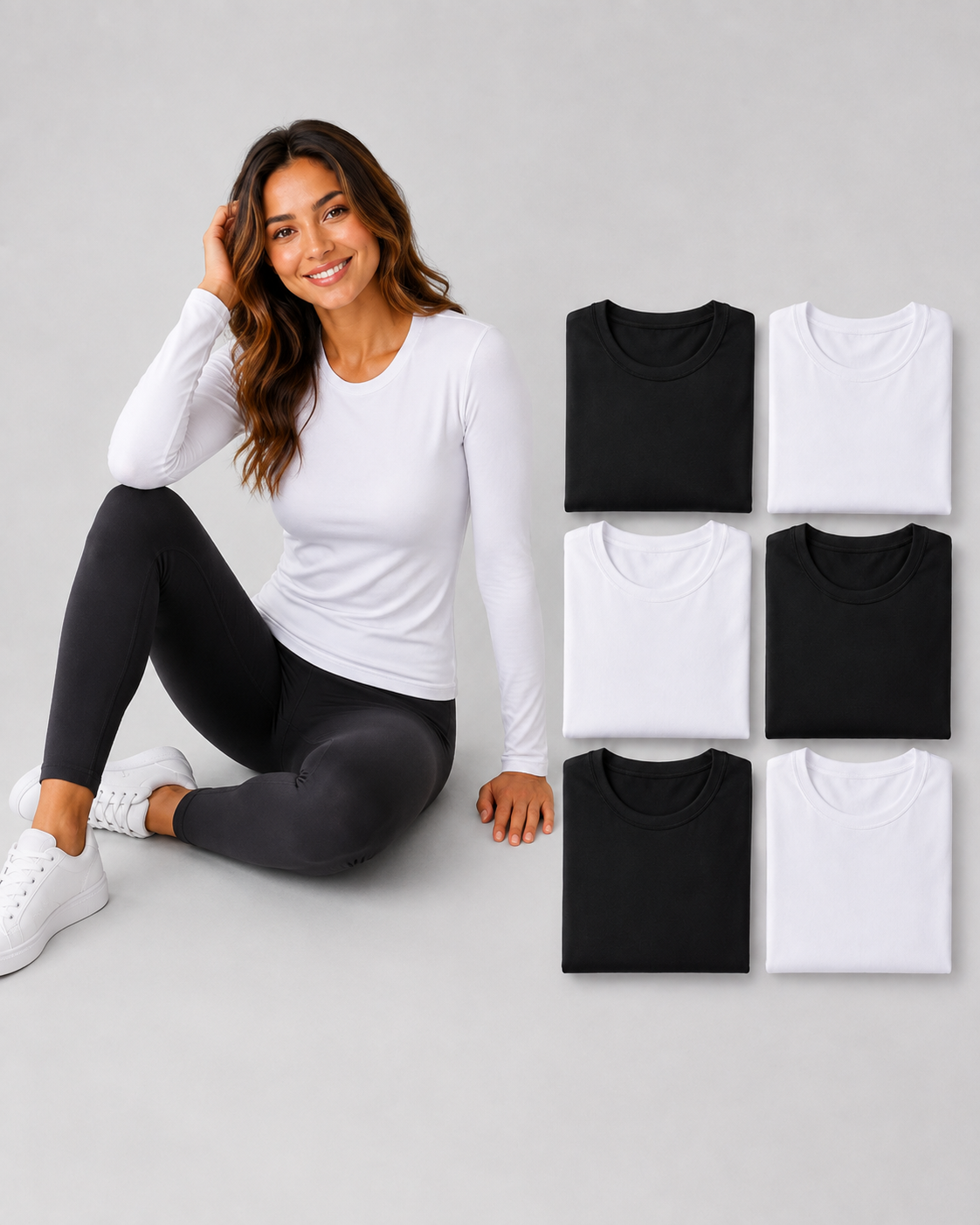 Pack 6 Camiseta De Mujer Primera Capa - Fibra De Bambú 100%