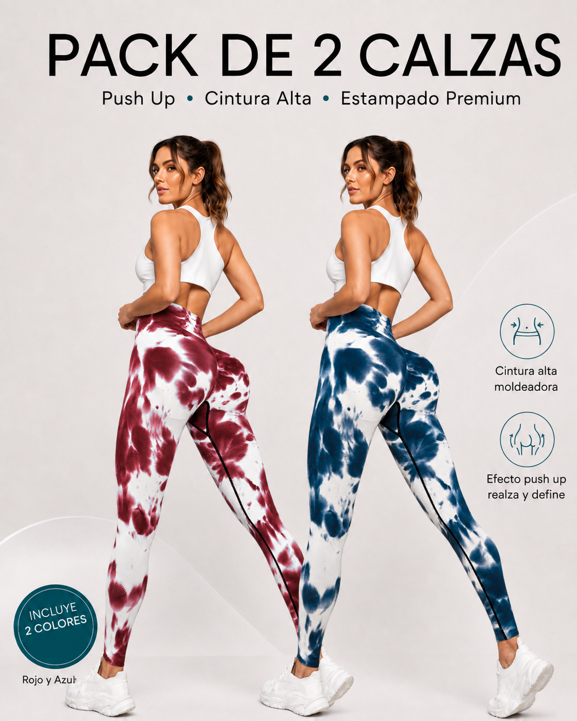 Pack 2 Calzas Push Up 100% Calidad Premium