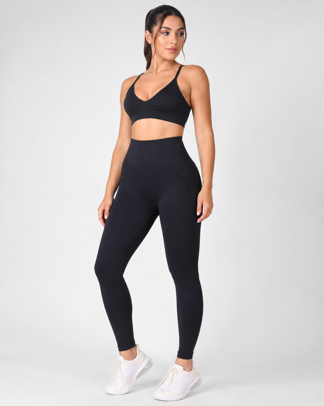 Calza deportiva push up levanta cola - Premium Negro YJ170
