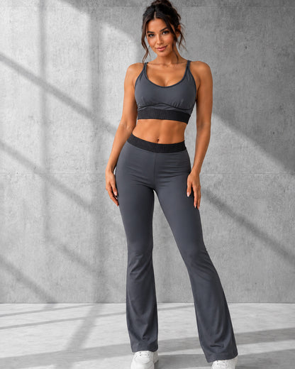 Set Deportivo Mujer Calza Acampanada Flare y Top Peto - YK37160