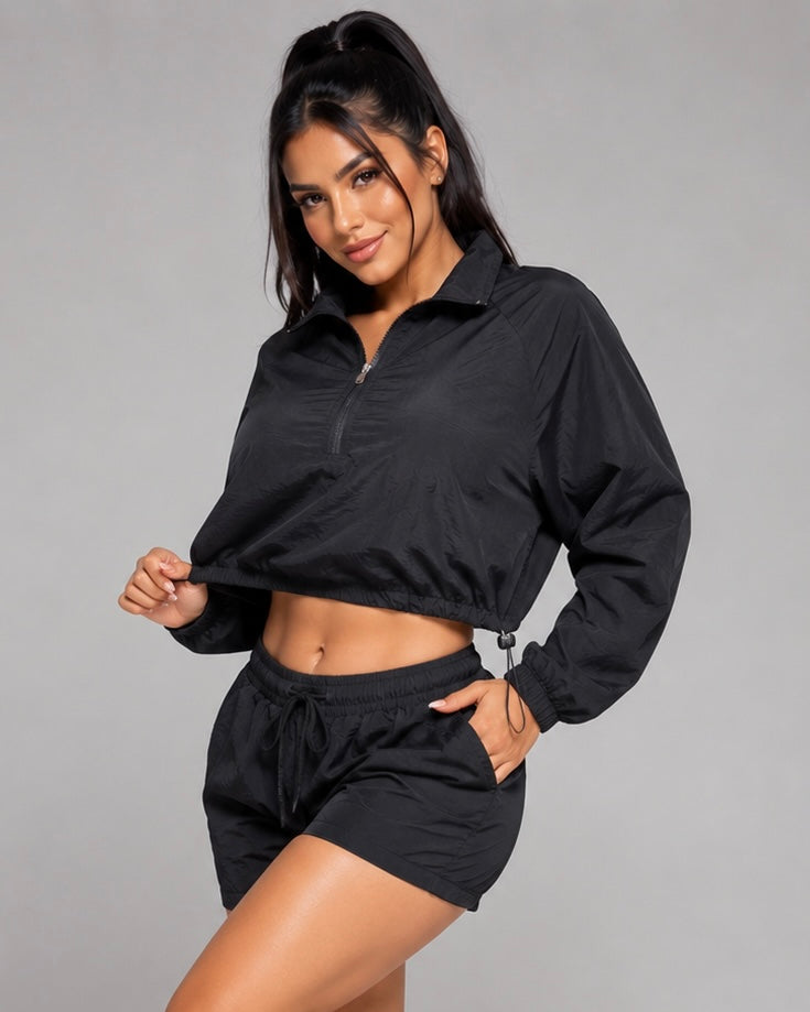 Conjunto Deportivo Cortaviento Mujer Chaqueta Corta y Short - LQ1039
