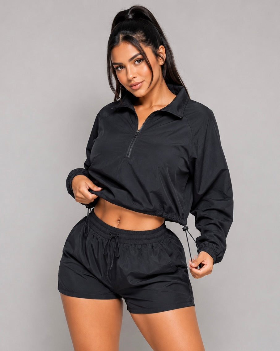 Conjunto Deportivo Cortaviento Mujer Chaqueta Corta y Short - LQ1039
