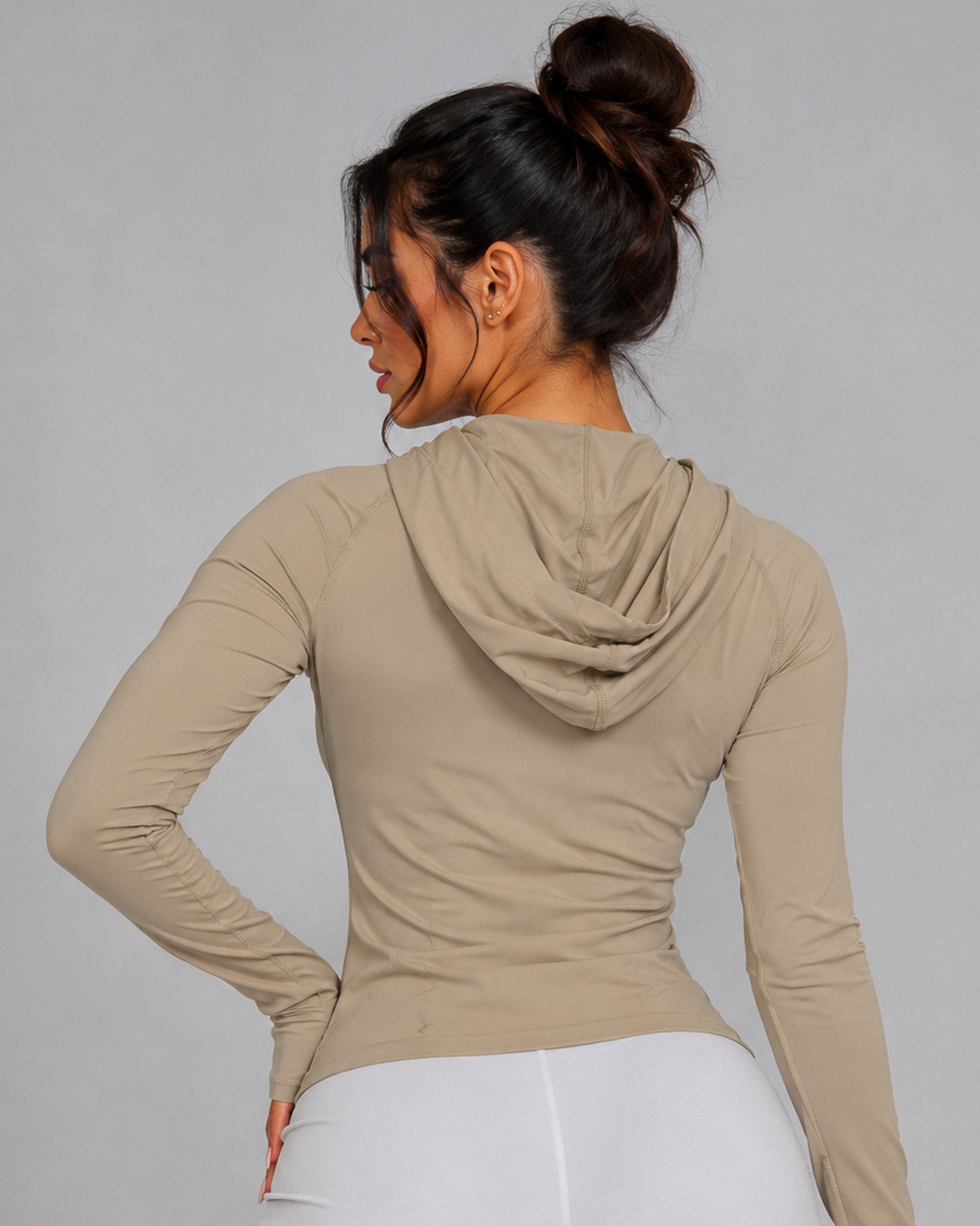 Chaqueta Gym Mujer Fit Con Gorro Y Cierre Lycra Yoga - LQ1017