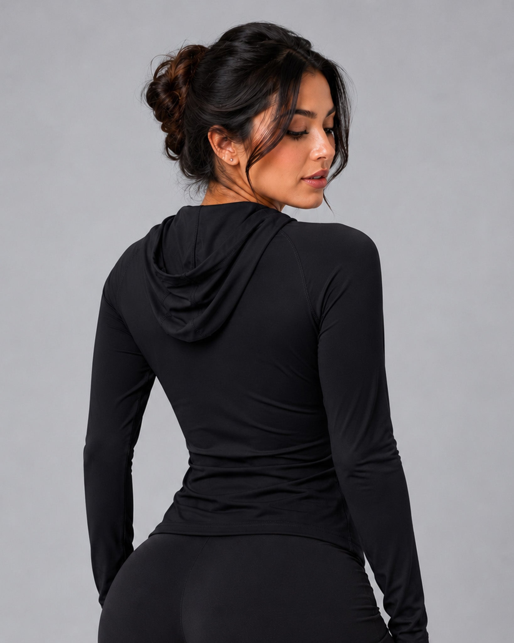 Chaqueta Gym Mujer Fit Con Gorro Y Cierre Lycra Yoga - LQ1017