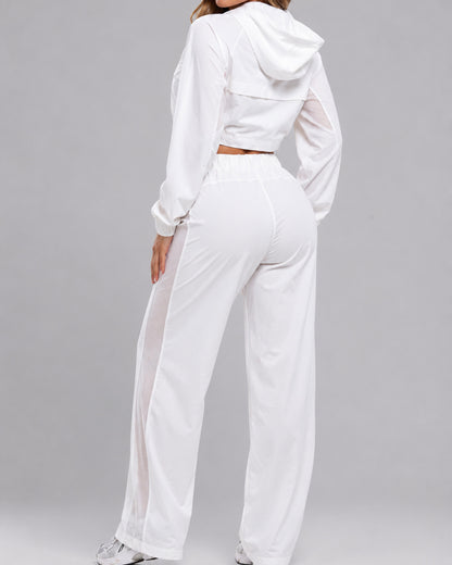 Conjunto Deportivo Dos Piezas Chaqueta Corta Y Pantalón Palazzo - LQ1014