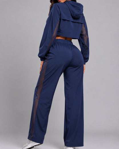 Conjunto Deportivo Dos Piezas Chaqueta Corta Y Pantalón Palazzo - LQ1014
