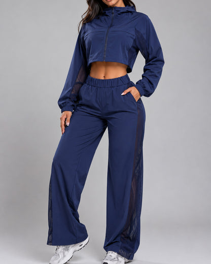 Conjunto Deportivo Dos Piezas Chaqueta Corta Y Pantalón Palazzo - LQ1014