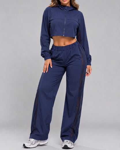 Conjunto Deportivo Dos Piezas Chaqueta Corta Y Pantalón Palazzo - LQ1014