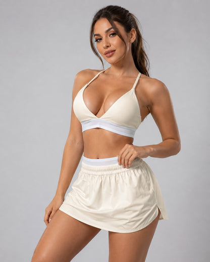 Set Top y Falda short Deportiva Fitness Gym Tenis Mujer - LQ1006