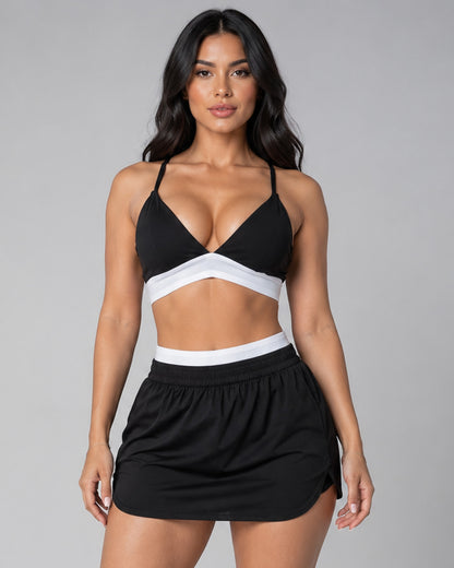 Set Top y Falda short Deportiva Fitness Gym Tenis Mujer - LQ1006